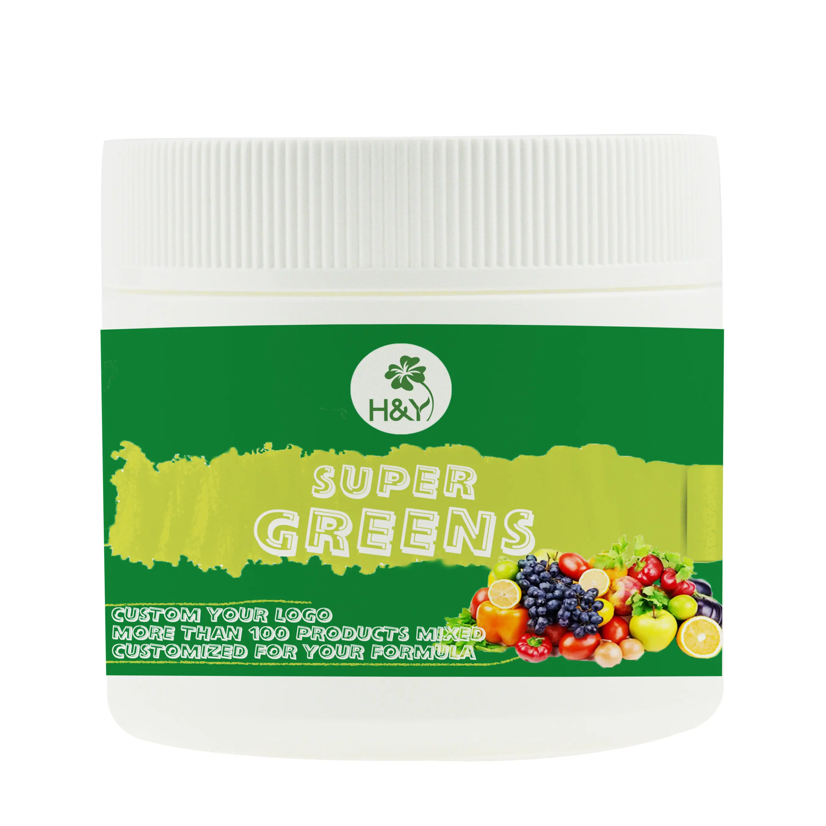 Supergreens personalizados verdes en polvo y súper alimentos superverdes en polvo