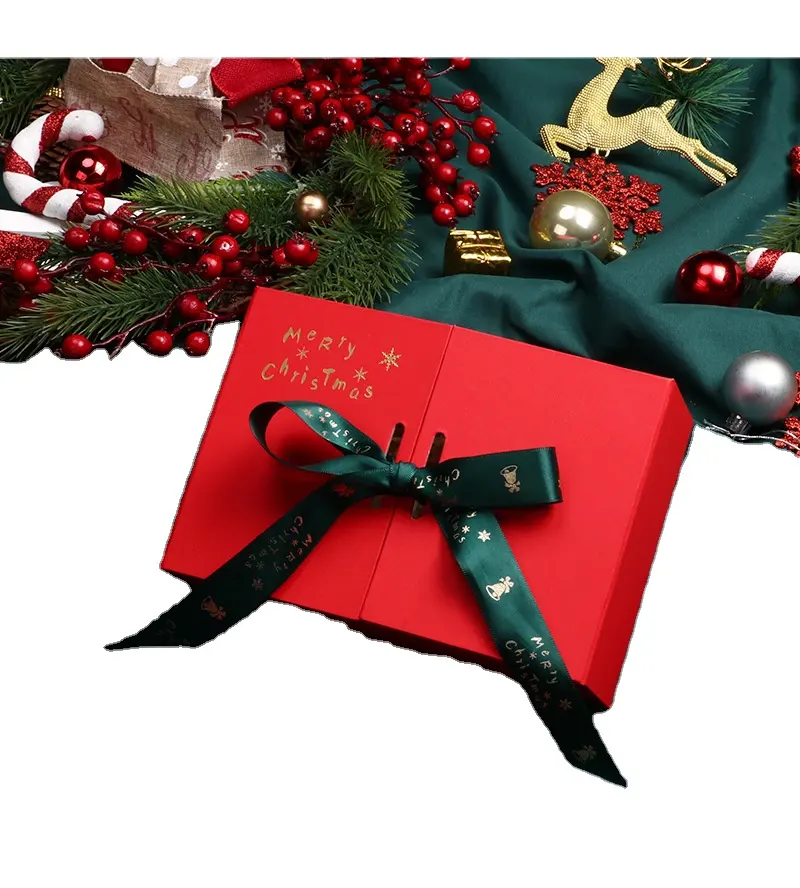 थोक क्रिसमस पेपर बॉक्स छोटे बड़े उपहार लक्जरी शादी चॉकलेट गहने तौलिया सेट बच्चे सौंदर्य प्रसाधन इत्र उपहार बॉक्स