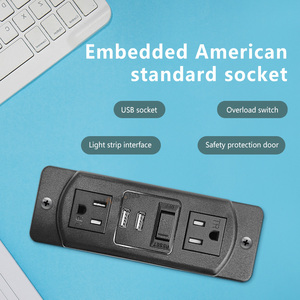Presa per mobili Jack Standard usa ovale personalizzata Desktop 2 USB tipo C interruttore nascosto presa per Hotel di alimentazione con coperchio - Product Image 6