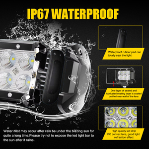 4X4 4WD ออฟโรดไฟ LED ขนาด4นิ้ว18W, ไฟ LED 6ชิ้นลำแสงฟลัดไลท์6000K สำหรับรถบรรทุกรถ SUV รถ ATV ไฟขับรถ - Product Image 3