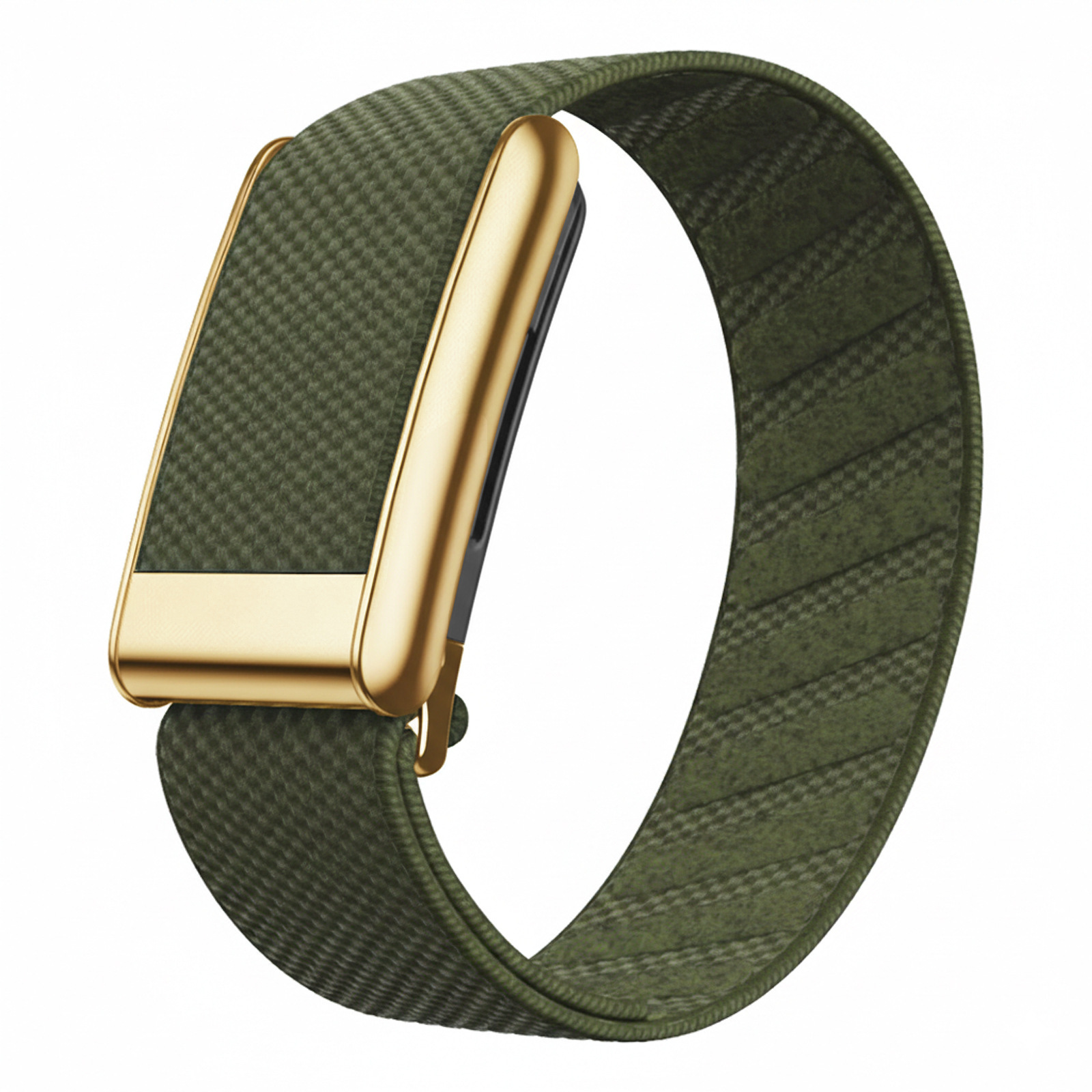 Tricoté vert foncé avec cadre doré