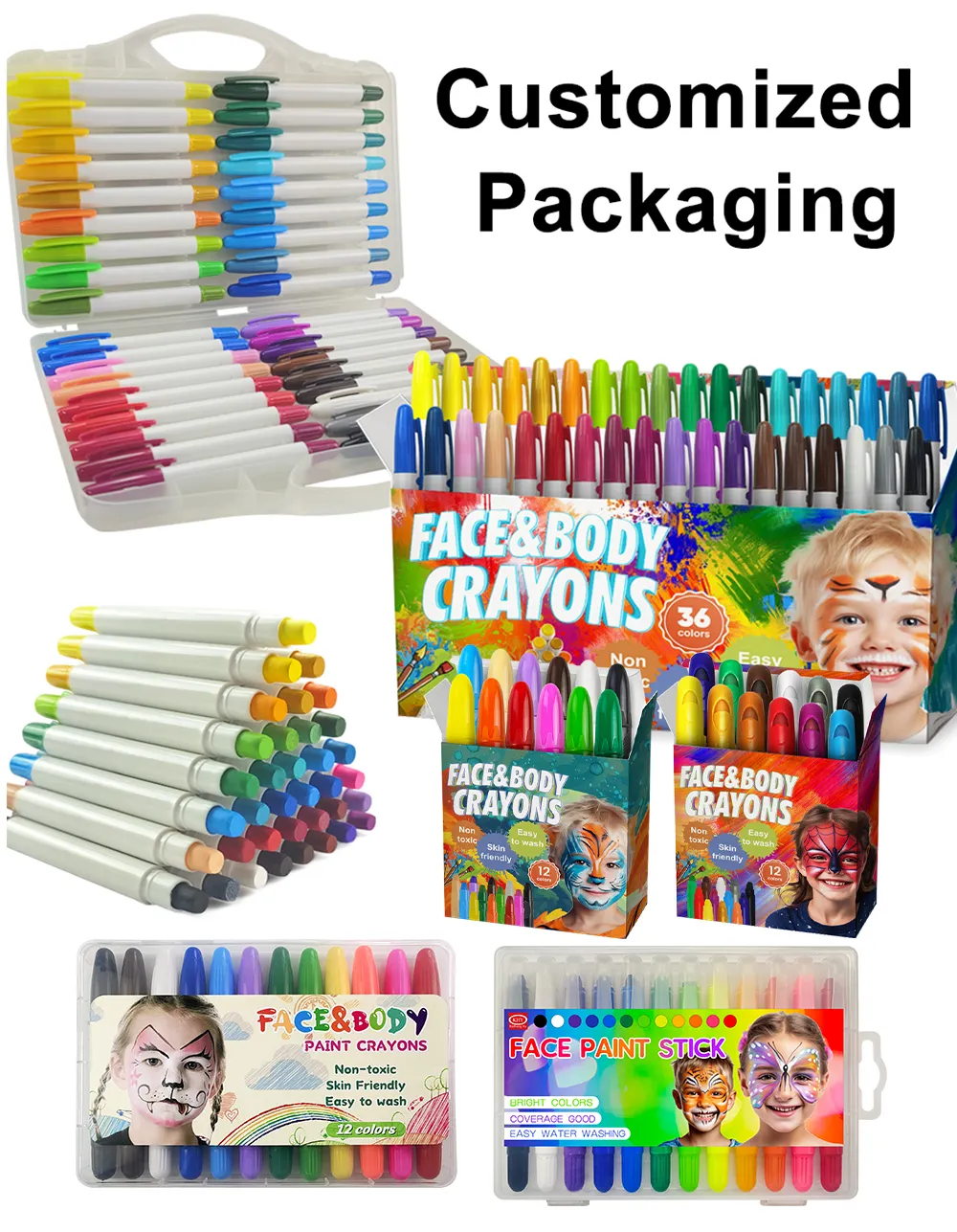 Sfx Pride Water Set prezzo basso Set regalo di Halloween Facepaint per ragazza Kid Clown bambini Kit trucco Art Bodi Face Paint Crayon