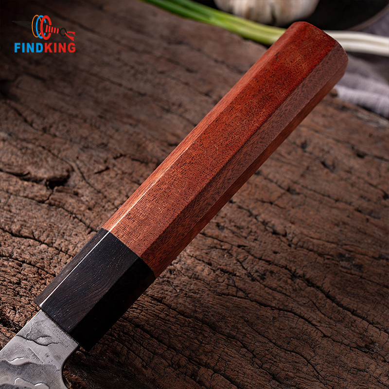 Handmade Forged Stainless Carbon Steel Cooking Chef Knife 8 Inch Nakiri Knife 2 pcs Japanese Octagonal Handle Kitchen Knife