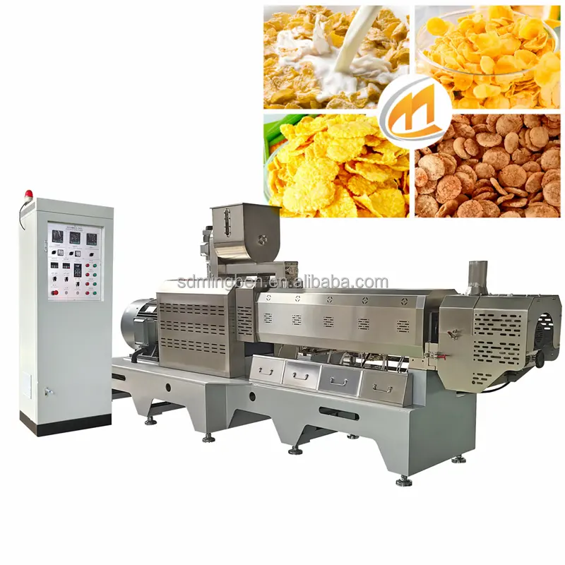 Máquina de cereales para desayuno de copos de maíz al mejor precio/línea de procesamiento de copos de maíz/máquina para hacer copos de maíz