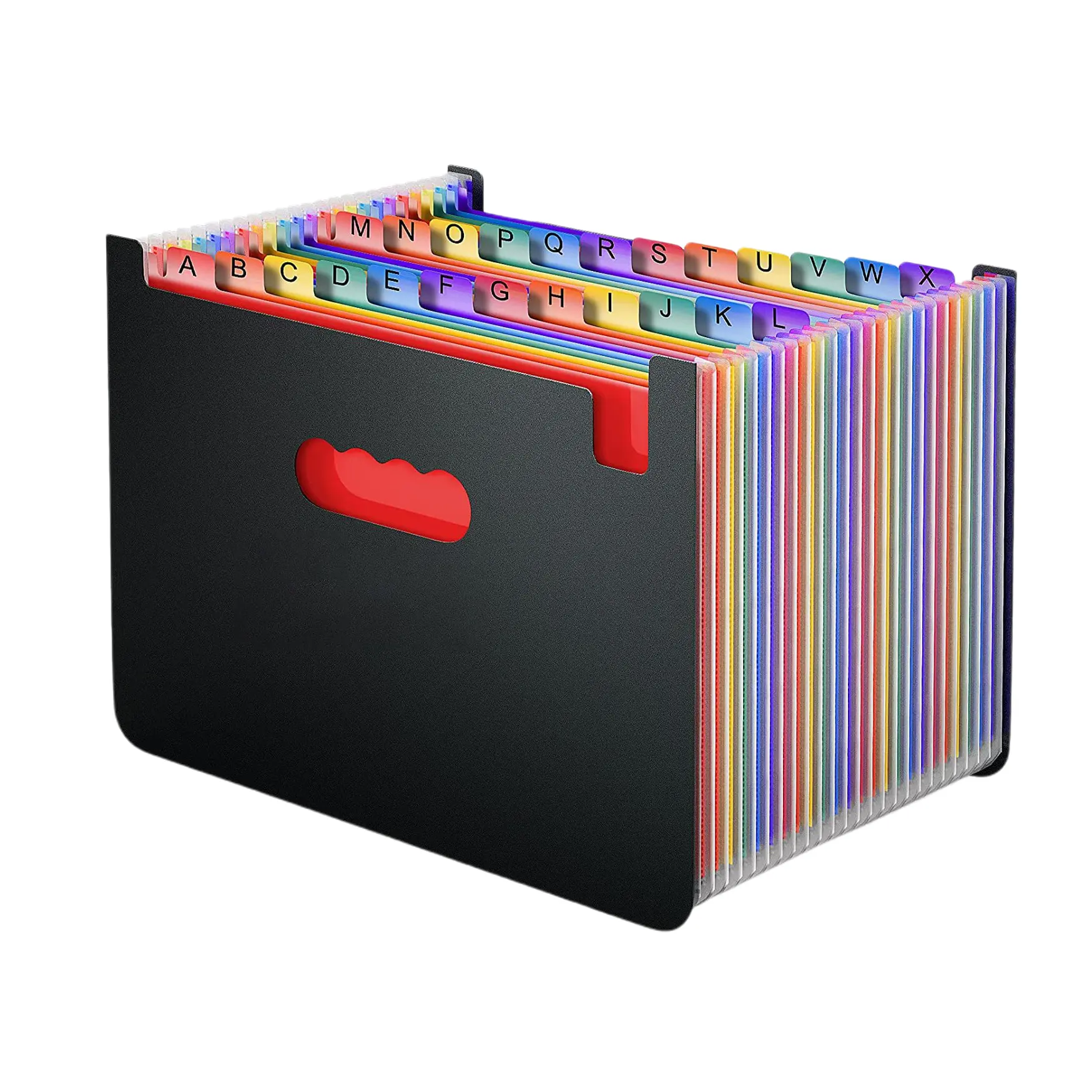 Amaon sales Rainbow Color A4 PP Plastic 24 pocket Expandable File Organizer Filling Folder for office school supplies