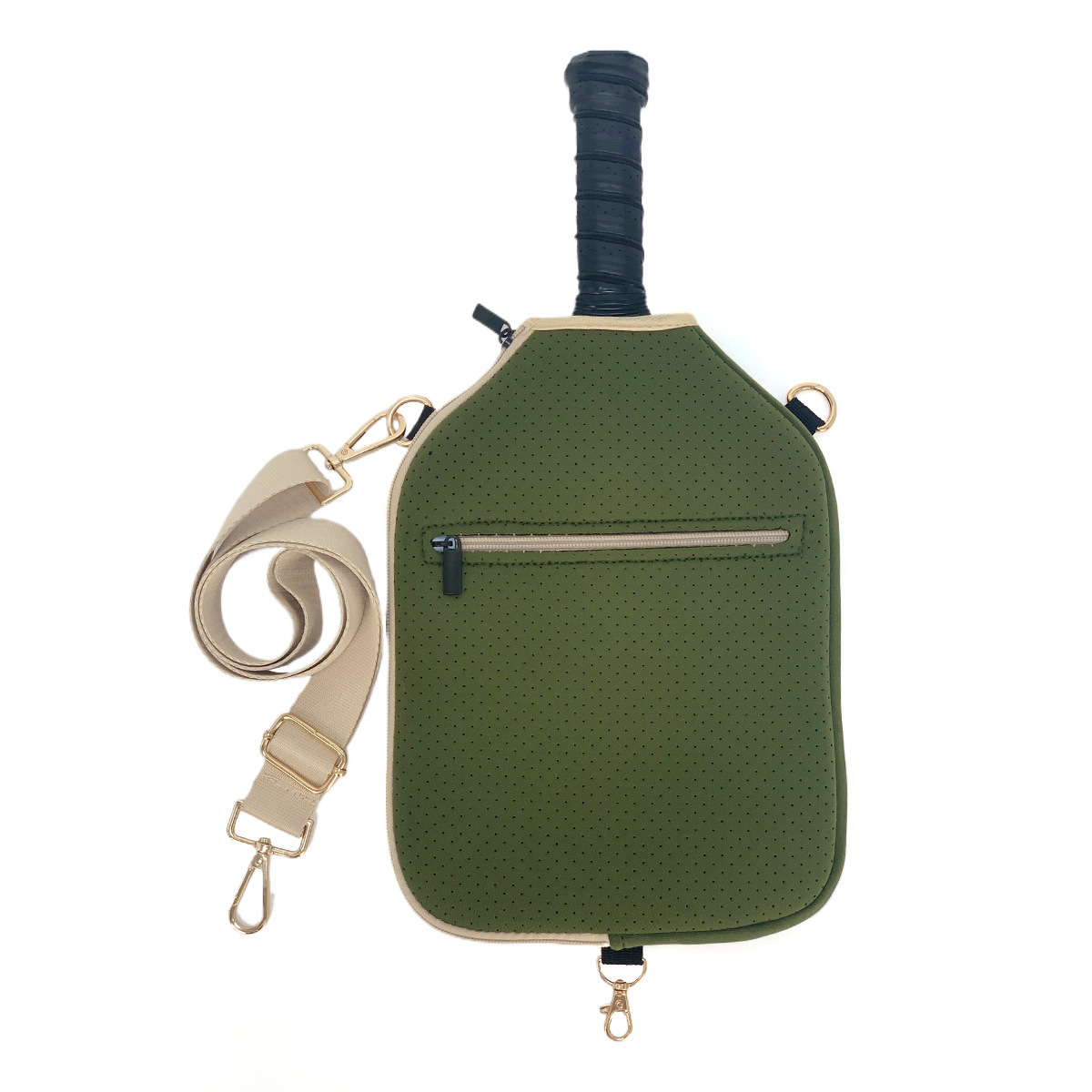 Verde con bolsillo y bandolera.