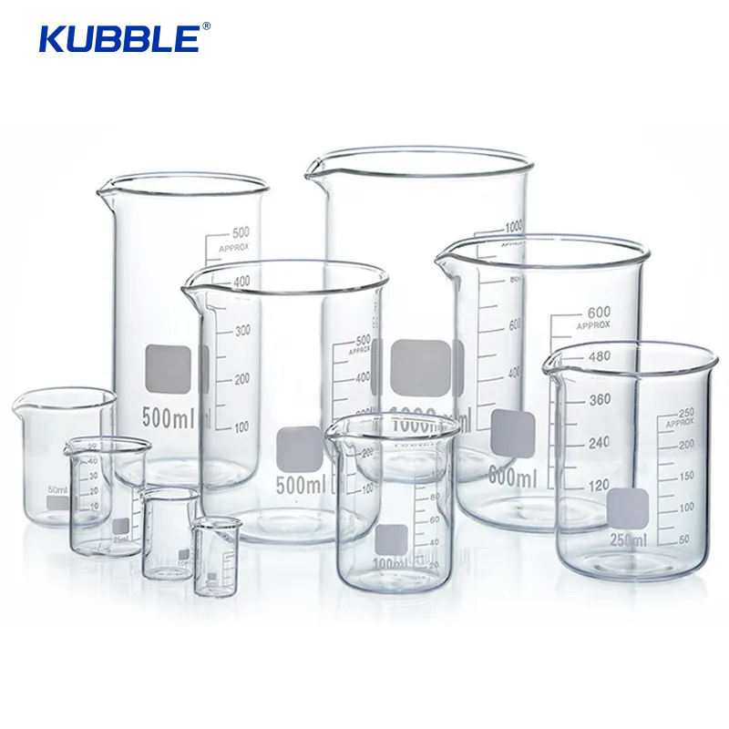 Gobelet de mesure en verre de laboratoire personnalisable de forme basse 15000ml 20000ml 25000ml 30000ml 50000ml