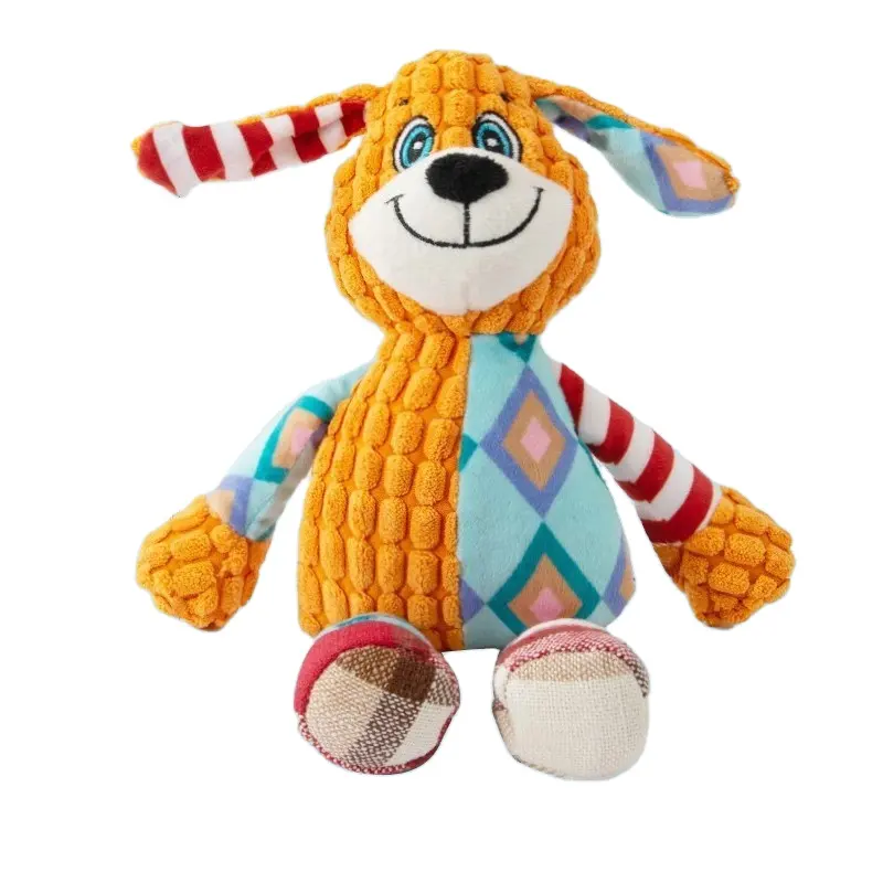 Mascota masticar Animal forma mascota juguete de peluche colorido suave juguete interactivo felpa chirriante perro Animal Juguetes