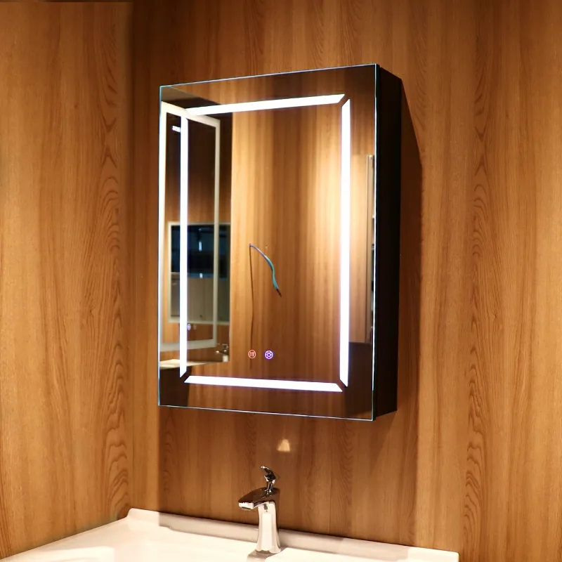 Mobiletto del bagno del lavandino del bagno design con armadietti per medicinali a specchio a led a specchio