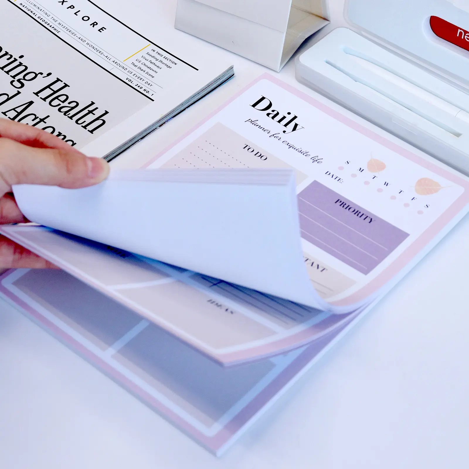 प्रोमोशनल स्वनिर्धारित लोगो नोट पैड A5 कस्टम प्रिंटिंग मेमो पैड को आसानी से फाड़ दें