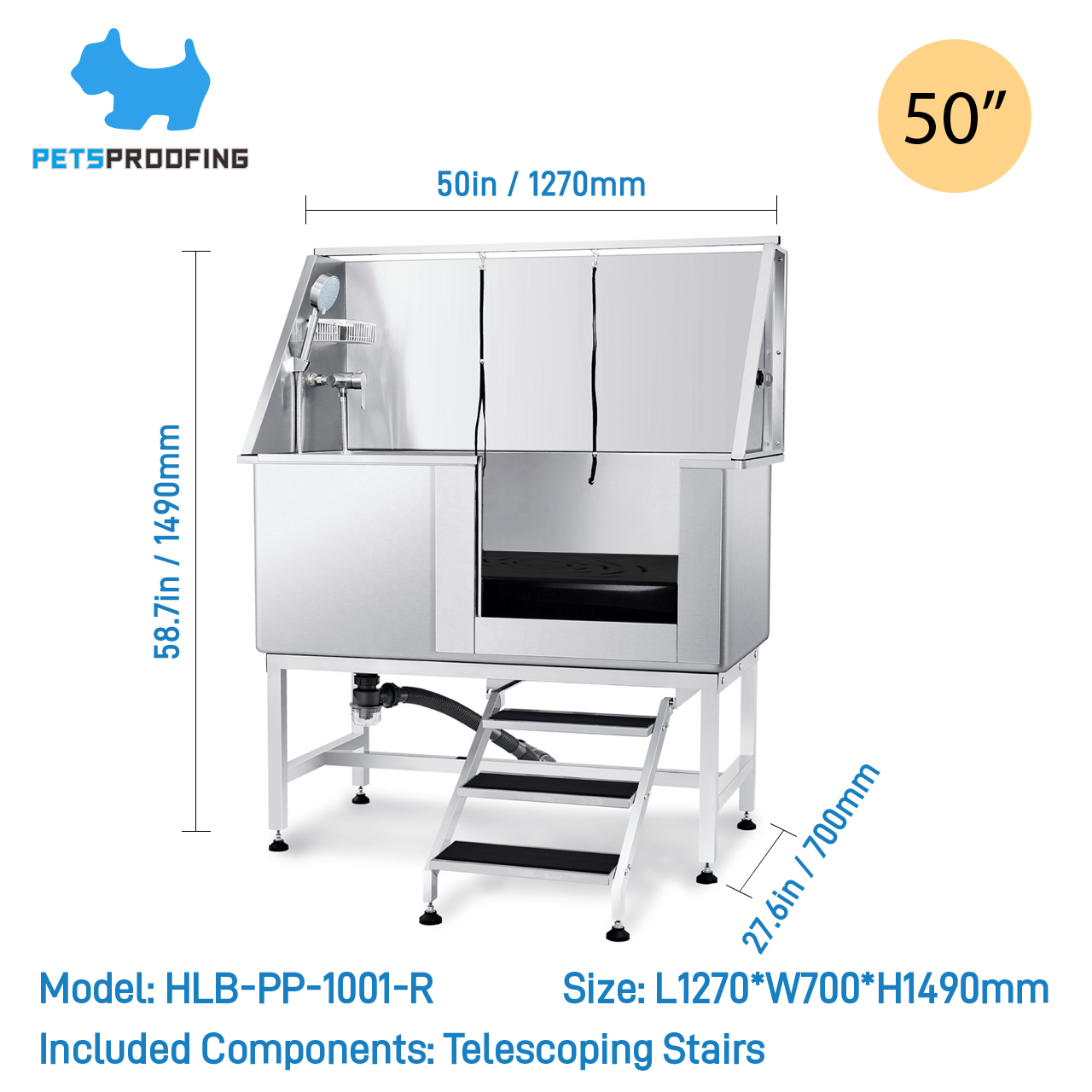 Porte droite 50''