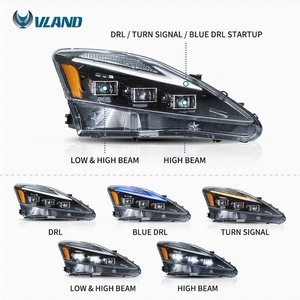 VLAND ไฟหน้า LED สำหรับ Lexus,ไฟหน้าตามลำดับสำหรับรถยนต์ Lexus 2006 2012 ISF IS250 IS350สีฟ้าเป็นสีขาว IS300-IS400 - Product Image 2