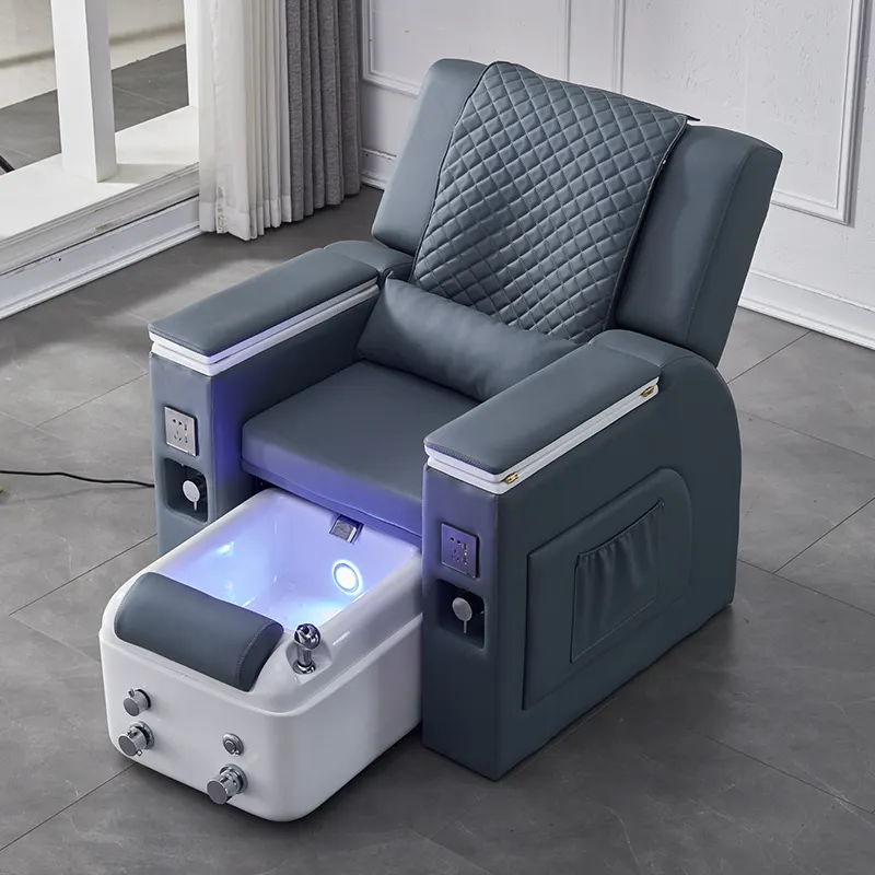 Chaise de manucure bleue avec télécommande, mobilier de luxe pour Nail Spa, équipement de Salon, pas de plomberie, Massage, pédicure