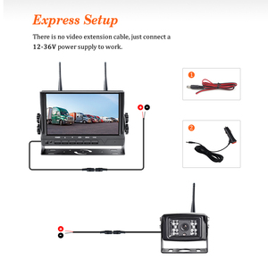 Monitor inalámbrico de 7 pulgadas con visión nocturna, grabadora de respaldo inverso, sistema de cámara de camión de 2,4g con función de pantalla dividida - Product Image 2