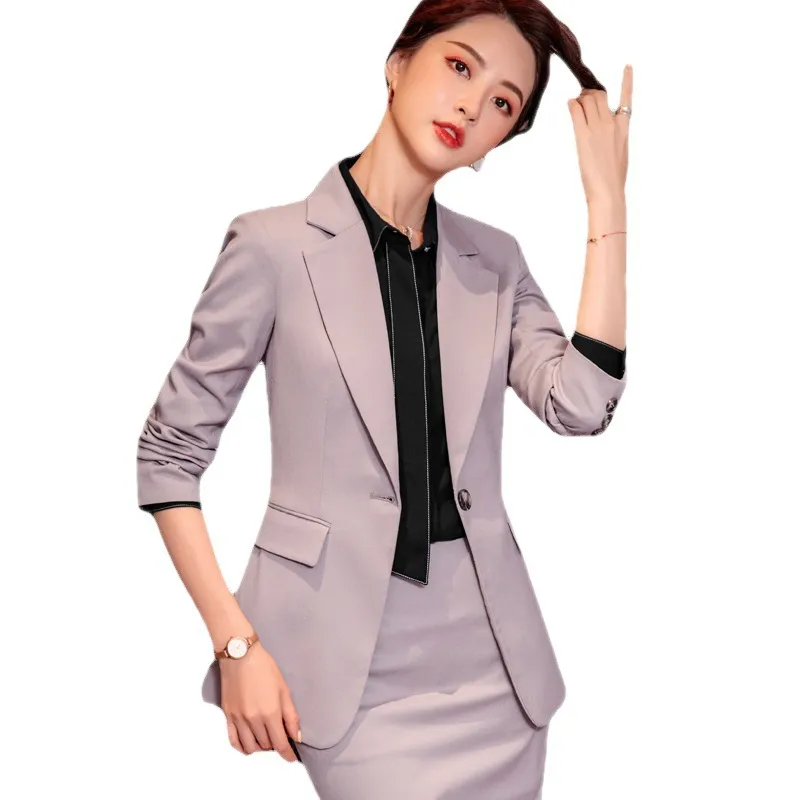 Деловая одежда в минималистском стиле для профессионального офиса, платье-миди из двух предметов, Женский офисный костюм