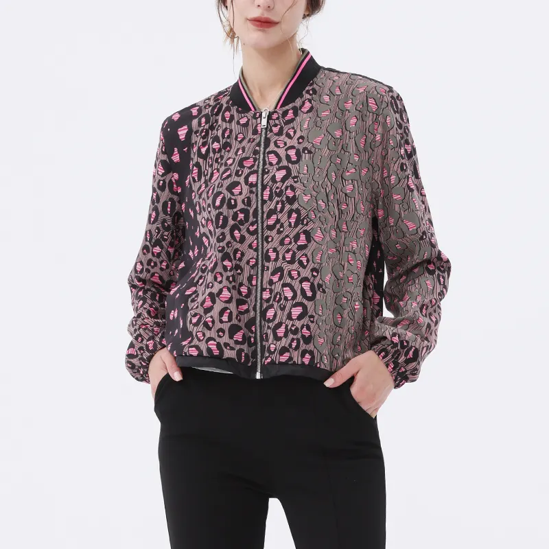 Mantel macan tutul untuk wanita, jaket bercetak mode musim semi 2024 untuk wanita