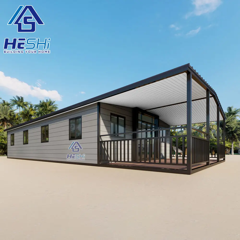 Rumah kontainer dapat diperbesar kamp vila tamu mewah kualitas tinggi dengan 2 kamar tidur rumah mobil kecil portabel