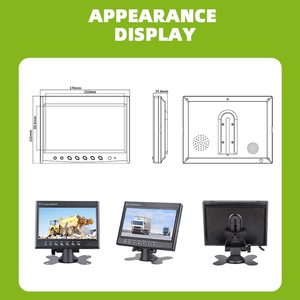 Kunden spezifischer Dünnbildschirm-IPS 7-Zoll-Automonitor LKW 2 HD-Video eingang Fahrzeug monitor mit Fernbedienung - Product Image 3