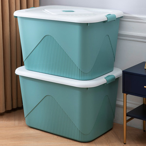 Caja de almacenamiento de plástico PP gruesa grande con tapas Contenedor de almacenamiento apilable para la organización del hogar - Product Image 3