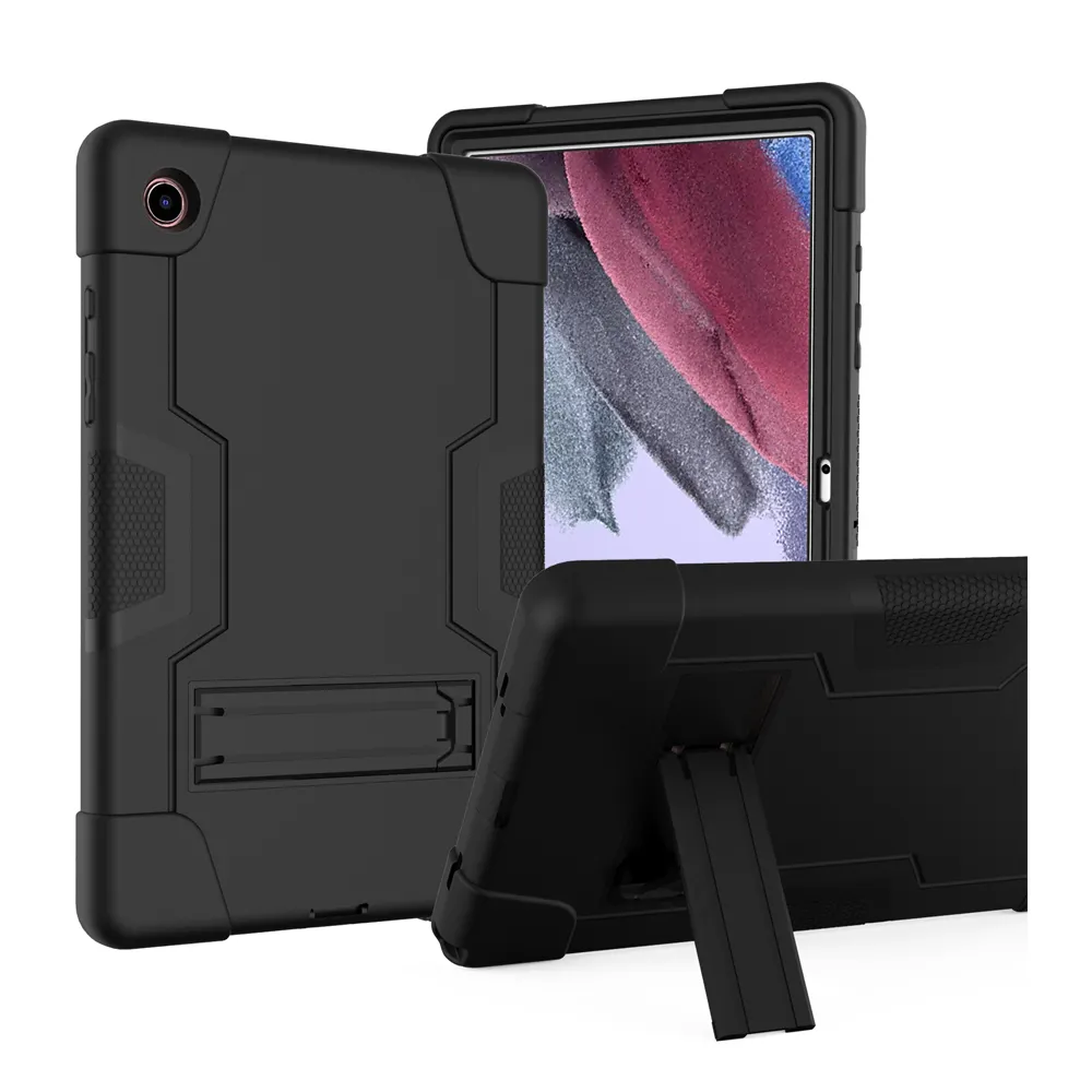 Funda de tableta resistente para Samsung Galaxy Tab A8, 10,5 pulgadas, X200/X205/X207, Kickstand, cubierta de plástico de silicona a prueba de golpes