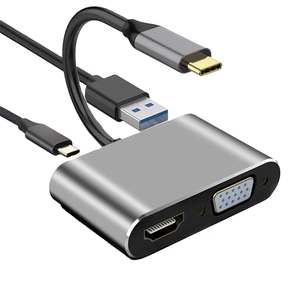 4合1 4k Usbc 3.1/31型Usb c Type-c至高清Mi + VGA + usb 3.0 + PD 100W转换器适配器电缆 - Product Image 1