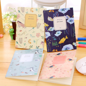 <strong>Custom</strong> <strong>Printed</strong> A7 Student <strong>Notebook</strong> with Floral Bird <strong>Design</strong> Portable <strong>Natural</strong> Paper Cover Saddle Stitching Binding Blank Notepad - Product Image 4
