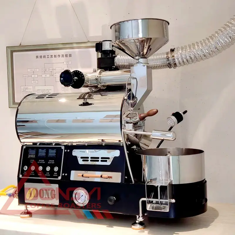Juego profesional Commercia Electric 1kg 2kg Tostadora de gas Máquina de granos de café Tostadores de café para la venta