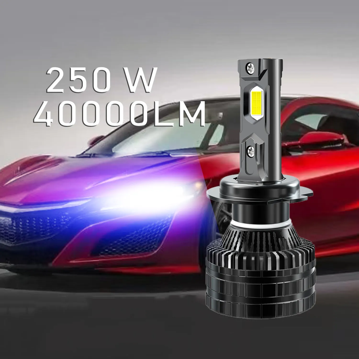 Super power 250W faro per auto H4 40000LM LED H7 H11 9005 9006 6000K faro per auto senza errori lampadina fendinebbia per auto faro a led