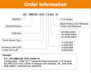 Truciolare Raspberry Pi ED-HMI2120-101C per lampone Pi CM4 RS232/RS485 Dual Ethernet & SSD 4G LTE ad alta capacità di stoccaggio - Product Image 5