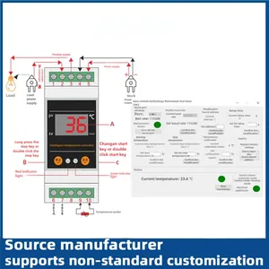Regulador de temperatura ajustable con pantalla digital de 12V, 1 salida de relé, fuente de alimentación tipo riel ABS + controlador ODM - Product Image 2