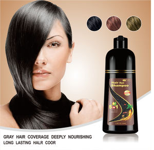 500ml 5 in 1 Ginseng siyah şampuan krem organik bitkisel saç boyası renk kadınlar olmayan derisi hızlı hızlı etkili kalıcı Oem - Product Image 5