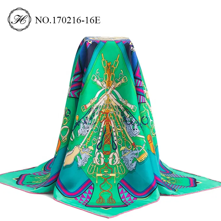 Personnalisation Expert, foulard en soie sergé de 90x90cm, imprimé numérique, carré, marque supérieure