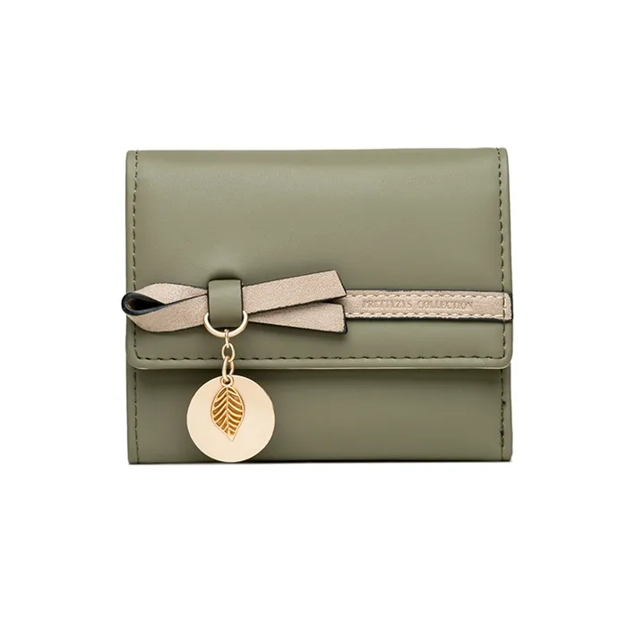 온라인 쇼핑 최고의 선택 고품질 독특한 짧은 여성 지갑 작은 패션 십대 귀여운 여성 지갑 보우 지갑