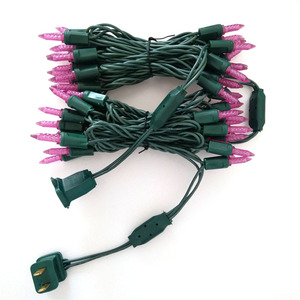 25ft 4&quot; Spacing M5 Commercial Outdoor <strong>LED</strong> <strong>String</strong> <strong>Light</strong> <strong>Multi</strong> Color Green Wire - Product Image 1