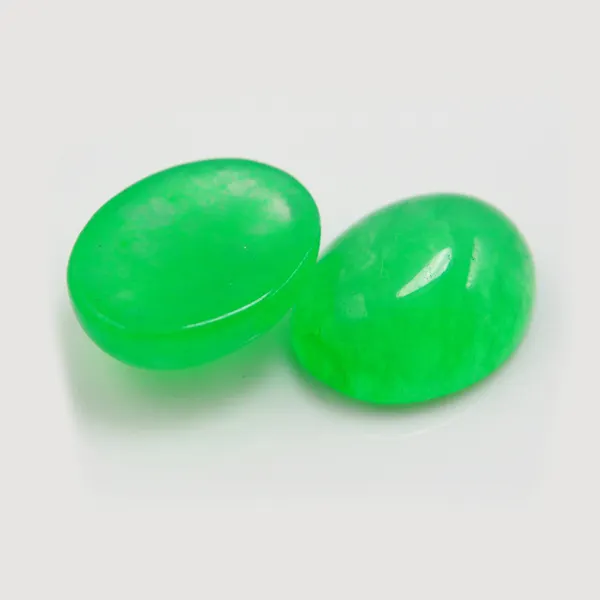 Verde gemas piedra malayo cabujón Oval sintético Jade