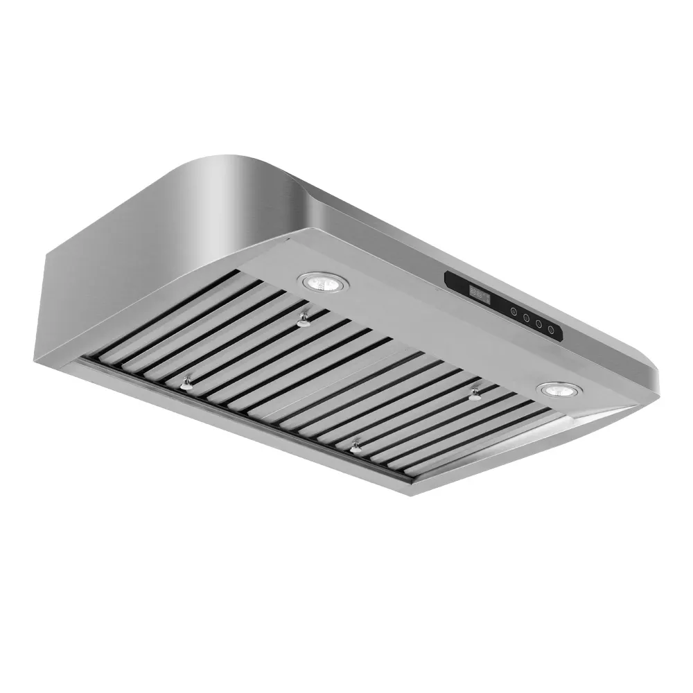 Campana extractora de cocina de diseño novedoso eléctrico, precio al por mayor, 120 245, cocina comercial de América del Norte, acero inoxidable, debajo del armario