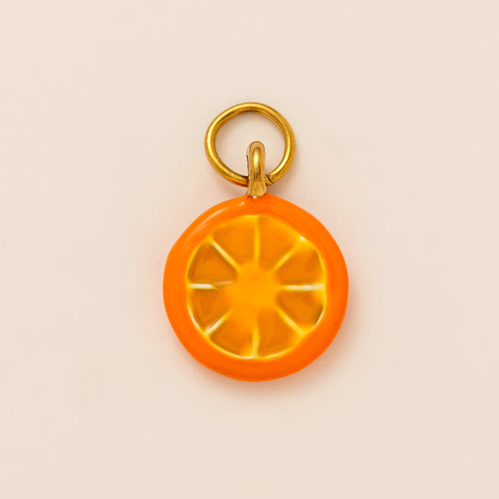 Pendentif unique orange doré 7