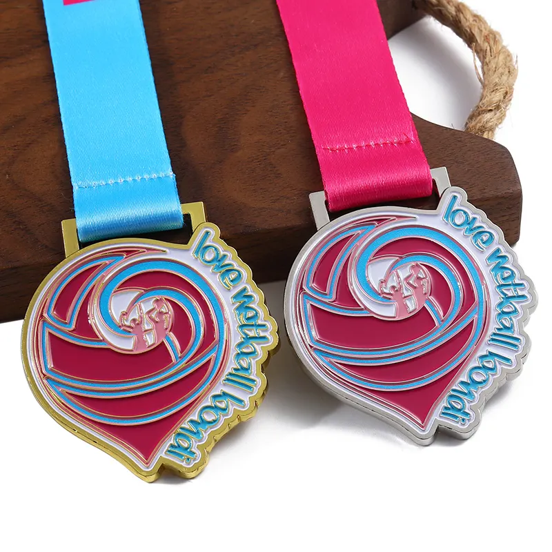 2024 hermosas medallas deportes Metal esmalte Logo fabricante hecho a medida medalla 3D oro plata gimnasia danza medalla