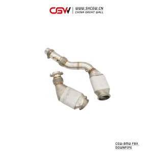 Performance Exhaust Downpipe <strong>Header</strong> with Catalytic Converters for BMW F82 M4 Heat Shield - Product Image 4