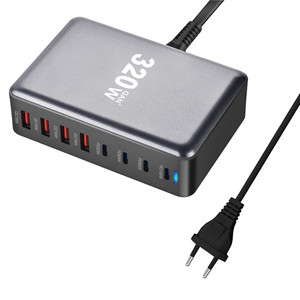 New Design 320W GaN 8-Port USB-C Charger PD QC 3.0 Fast Charging Station Dock for Laptop Tablet Phone Earphone <strong>Multiple</strong> Devices - Product Image 5