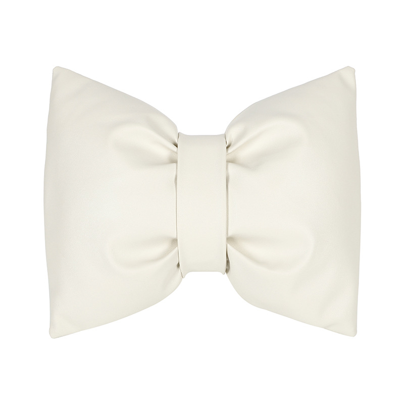 Support lombaire en cuir blanc