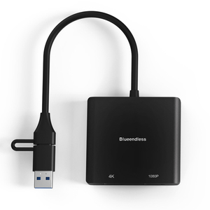 Xput OEM USB a <strong>Dual</strong> <strong>HDMI</strong> Adapter 2 in 1 Type C Hub <strong>HDMI</strong> 4k 30Hz 1080P 60Hz Compatible with Window Mac OS Linux Android System
