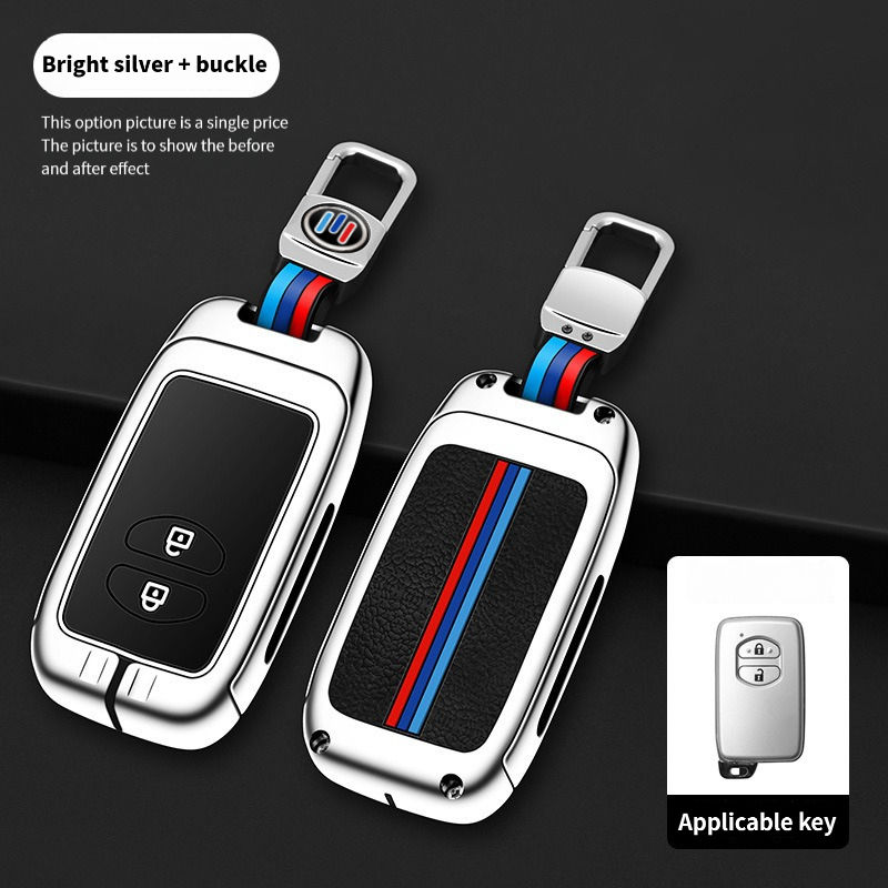 Argent brillant + boucle (2 boutons)