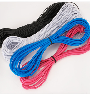 Cuerda elástica negra con núcleo de látex, cuerda de mano trenzada, cuerda elástica para prendas, etiqueta de cuerda elástica con cuentas, cuerdas listas para usar - Product Image 2