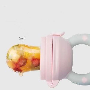 厂家价格免费样品婴儿水果喂食器奶嘴食品级硅胶新鲜食品喂食器卡通婴儿印花
