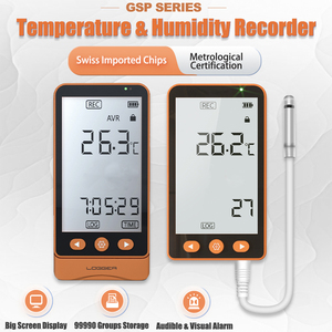 AIKESI-Registrador de datos de temperatura con sensor de enchufe, interfaz USB tipo C, con función de alarma de luz y sonido