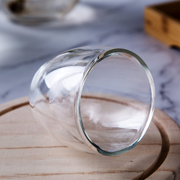 2021 new 80ml clear customize tea espresso mug ins colored custom print design small heat-resistant double wall coffee cup