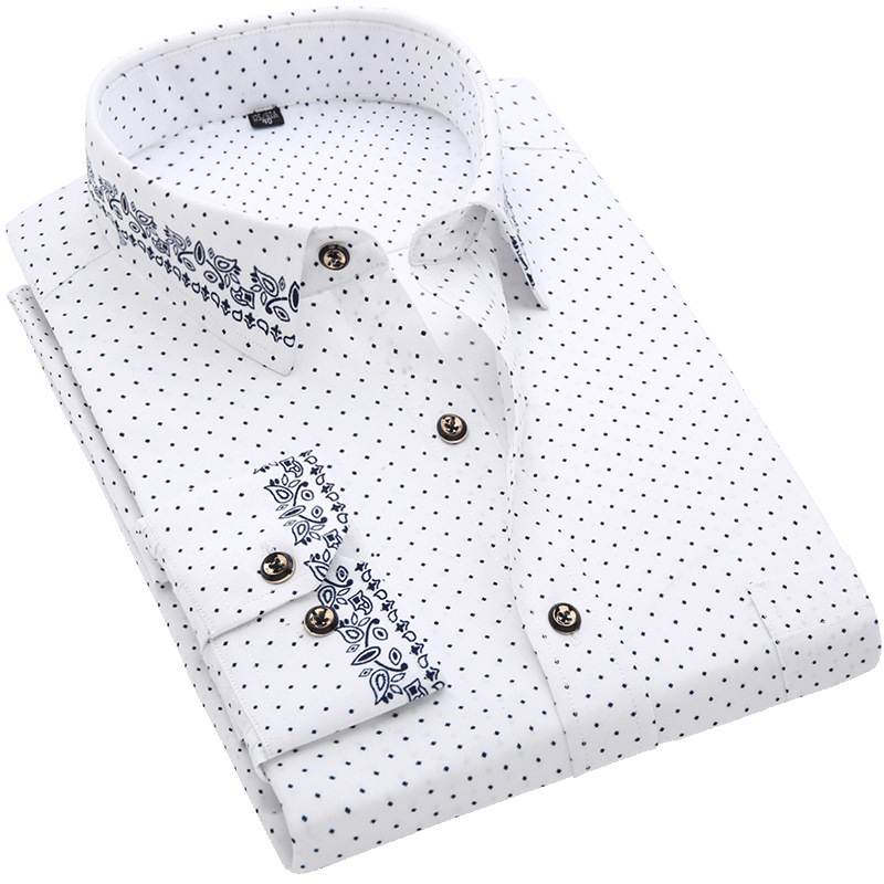 CY128 chemise imprimée à manches longues pour hommes