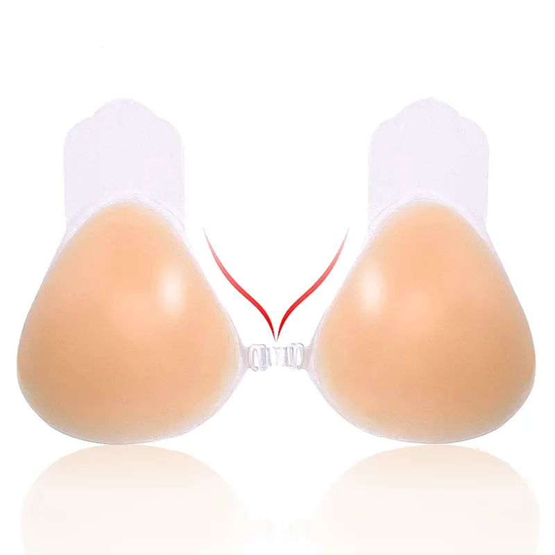 Klebender großer Cup-BH für Frauen Push Up Premium-Silikon-BH Plus Size Cup Tape Breast Lift Nippel abdeckung
