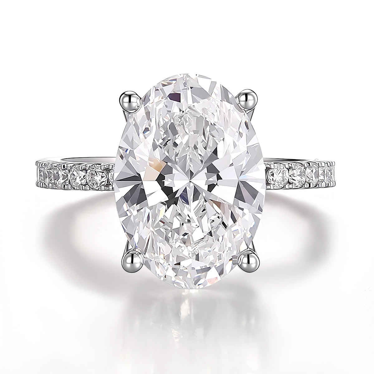 Bague en argent 925 plaqué or avec diamant de laboratoire